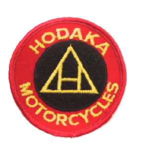 Hodaka gold on black 3" round patch