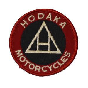Original N.O.S. Hodaka white on black 3" round patch