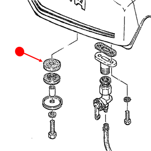 Fuel tank rubber mount (top rear, each)