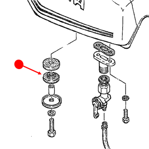 Fuel tank rubber mount (bottom rear)