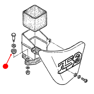 Battery bracket rubber mount (top)
