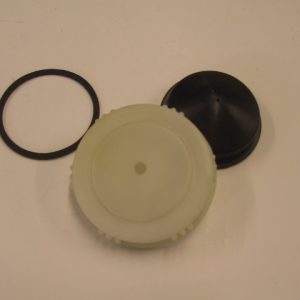 Tank filler cap with gasket, vent fitting, and vent line Model 71 ED - white