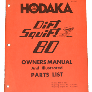 Used Original stock Hodaka owners handbook and illustrated parts list Model 82 (8 1/2 x 11")
