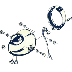 Headlight assembly less sealed beam