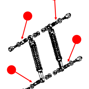Rear shock absorber rubber bushing collar