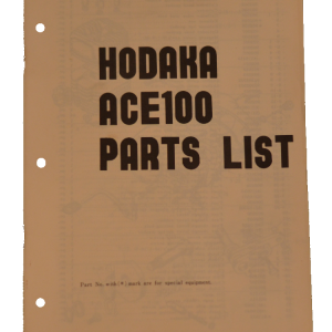 Original stock Hodaka illustrated parts schematics for the Model Ace 92 (7 x 10")