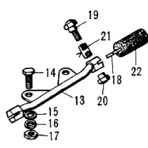Complete foot rest stay assembly Model 92B 92B+ 93