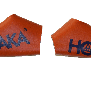 Hodaka perch lever covers in orange and blue