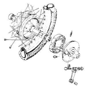 Rear wheel assembly for the model 98 Super Rat and model 97 Super Combat - 1.85 x 18"