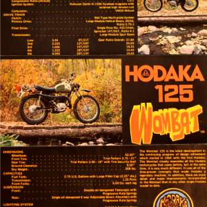 Hodaka 8 1/2" x 11" sales flier for the Model 94