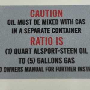 Steen Gas Tank Fuel Mixture Decal