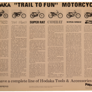 Hodaka 8 1/2" x 11" "Trail To Fun" sales flier
