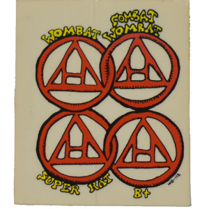 Four Classics; Wombat, Combat Super Rat,  B+ Decal 2 1/2" x 3"